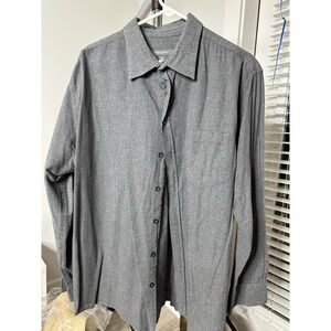 Merona Men's Long Sleeve  Button Up Dress Shirt Color Gray Size XL 46/48